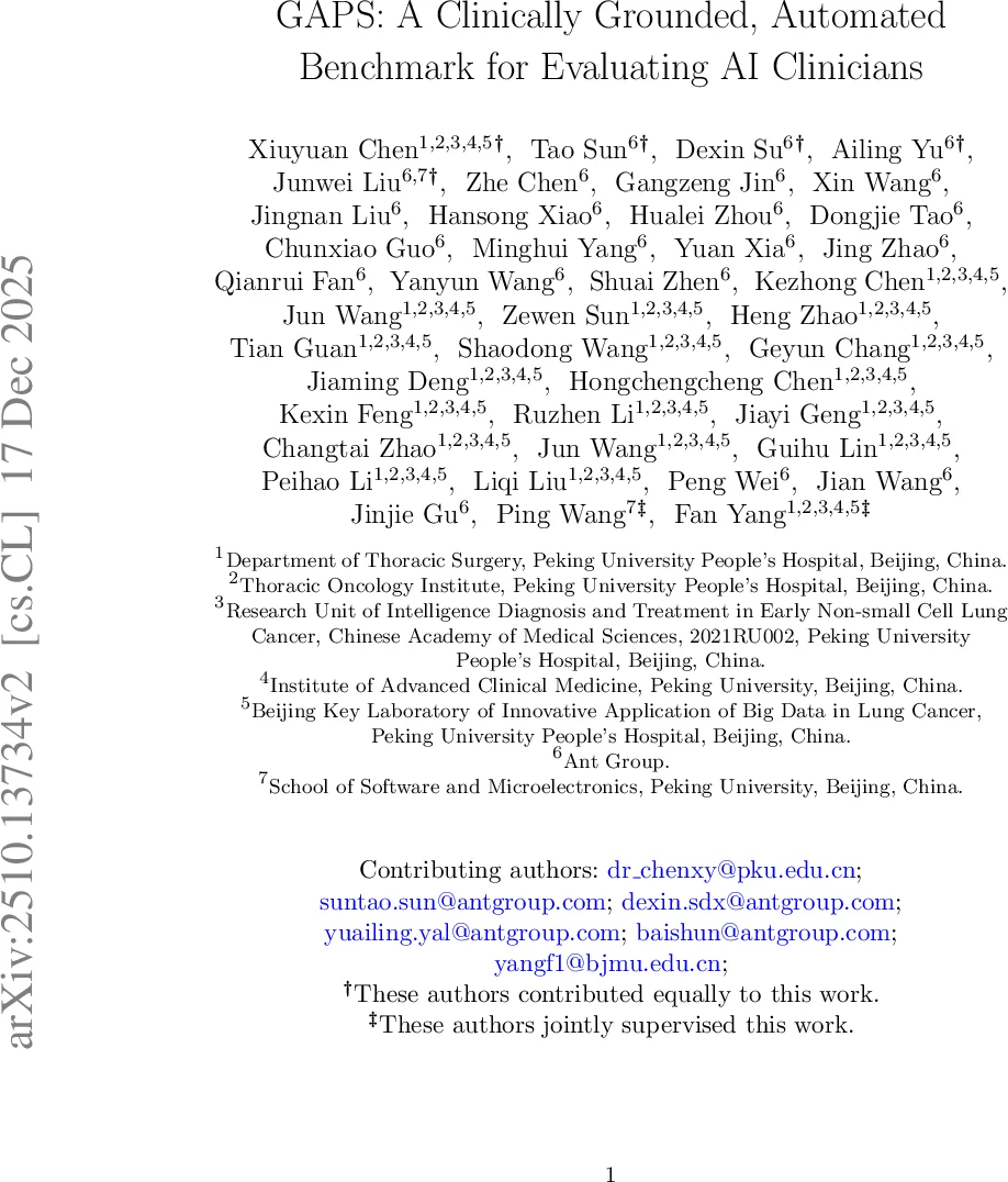 GAPS: A Clinically Grounded, Automated Benchmark for Evaluating AI Clinicians