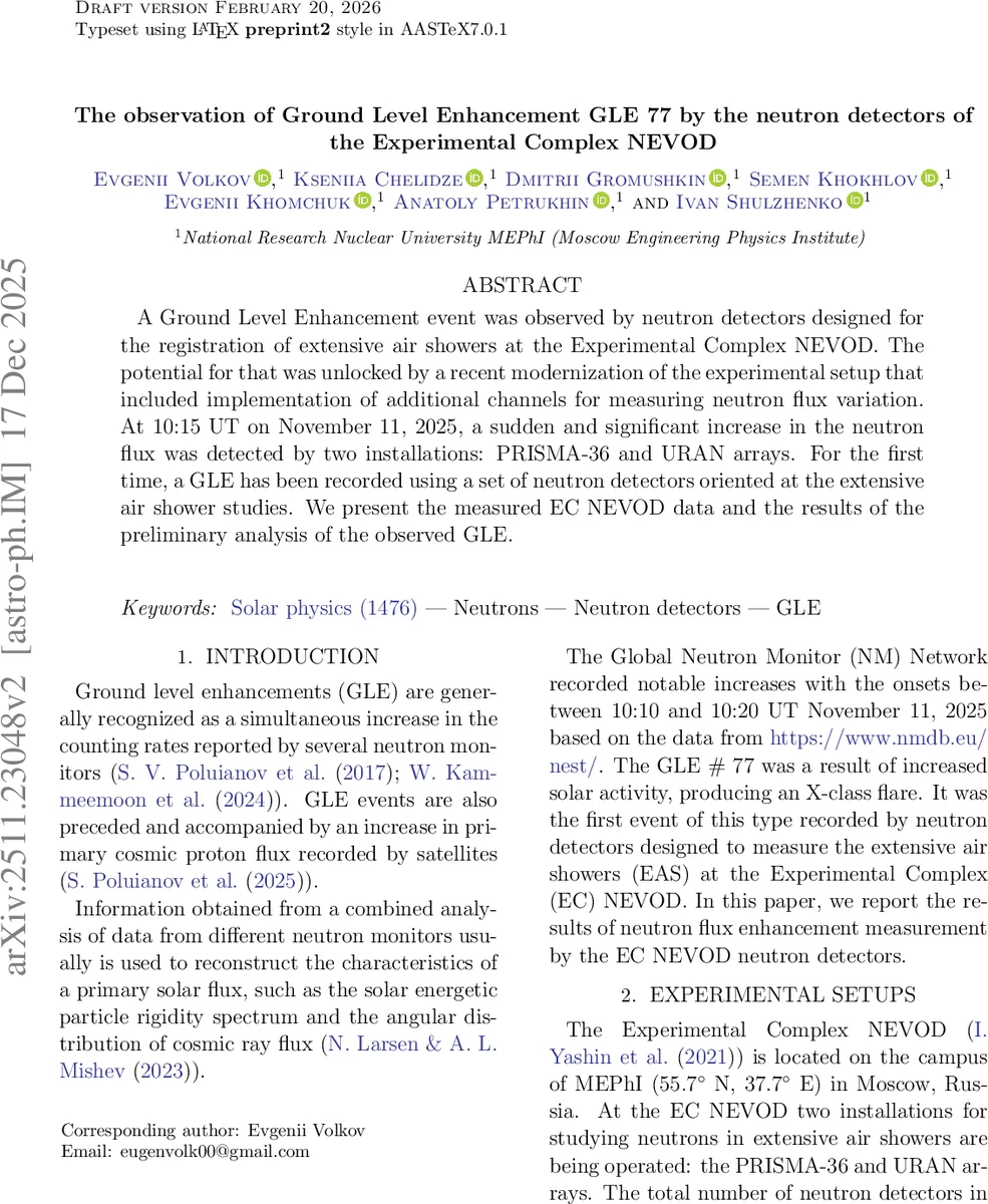 The observation of Ground Level Enhancement GLE 77 by the neutron detectors of the Experimental Complex NEVOD