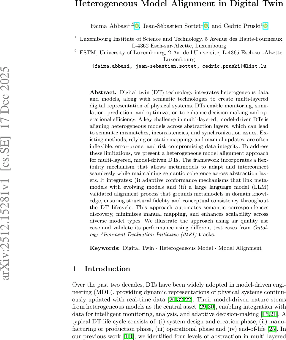 Heterogeneous Model Alignment in Digital Twin