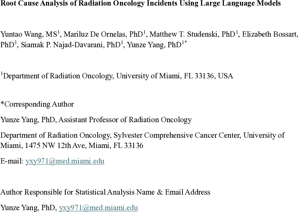 Root Cause Analysis of Radiation Oncology Incidents Using Large Language Models