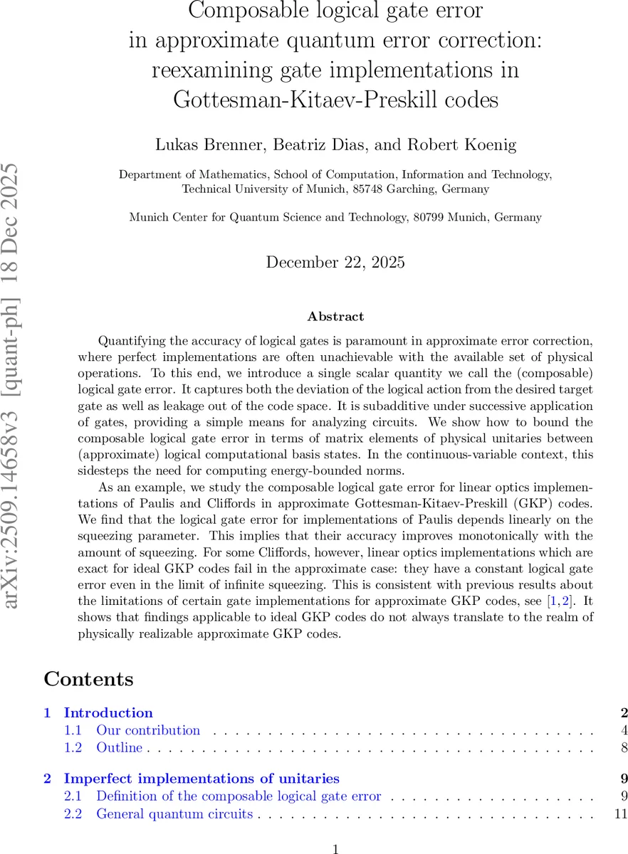 Composable logical gate error in approximate quantum error correction: reexamining gate implementations in Gottesman-Kitaev-Preskill codes