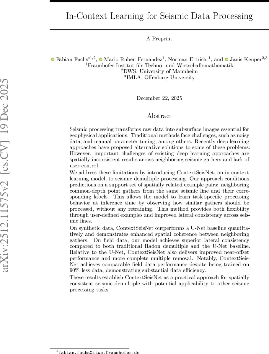 In-Context Learning for Seismic Data Processing