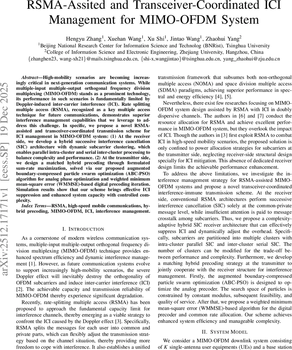 RSMA-Assited and Transceiver-Coordinated ICI Management for MIMO-OFDM System