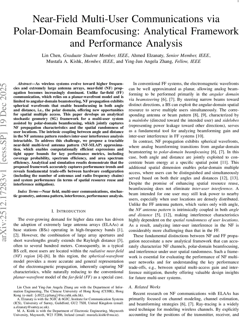 Near-Field Multi-User Communications via Polar-Domain Beamfocusing: Analytical Framework and Performance Analysis