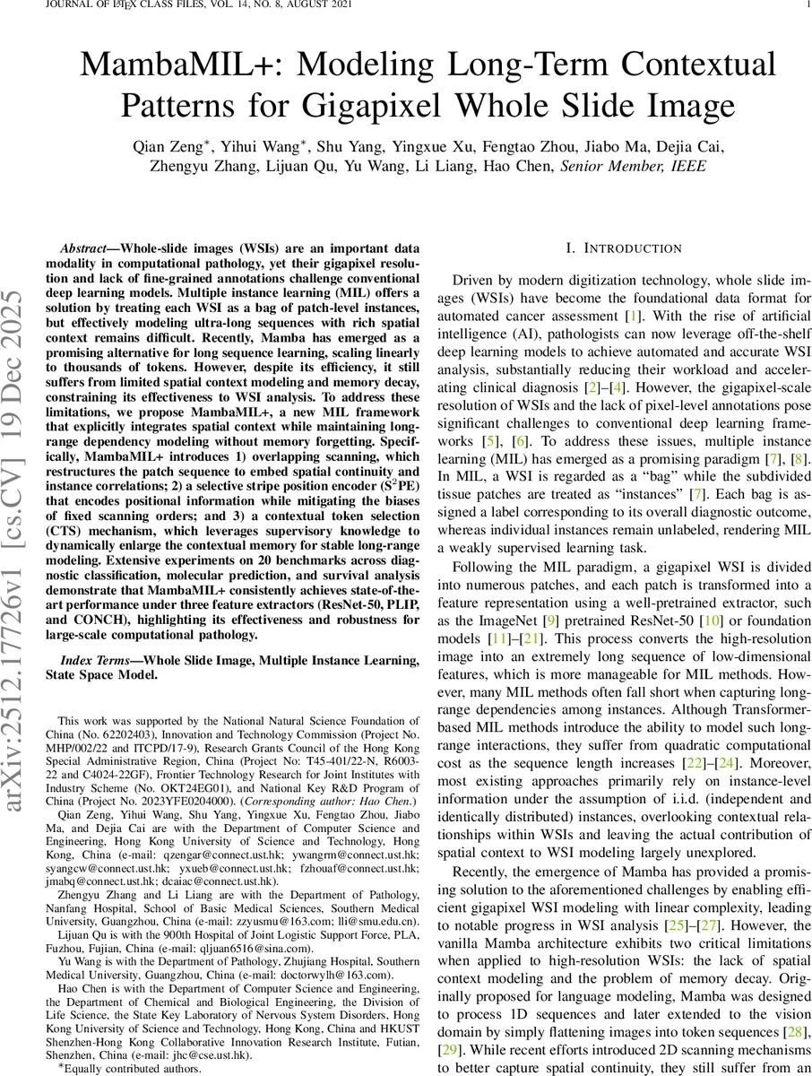 MambaMIL+: Modeling Long-Term Contextual Patterns for Gigapixel Whole Slide Image