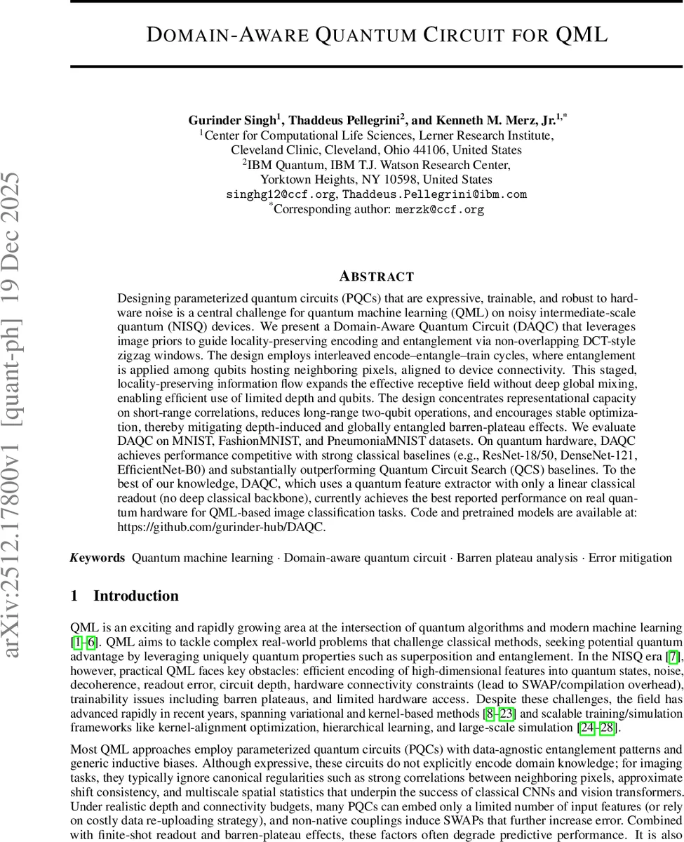 Domain-Aware Quantum Circuit for QML