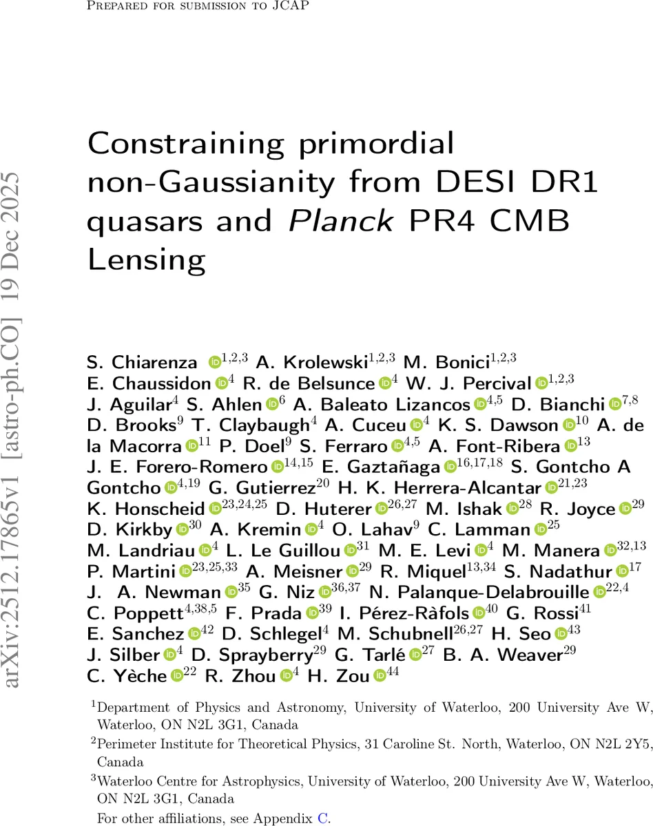 Constraining primordial non-Gaussianity from DESI DR1 quasars and Planck PR4 CMB Lensing