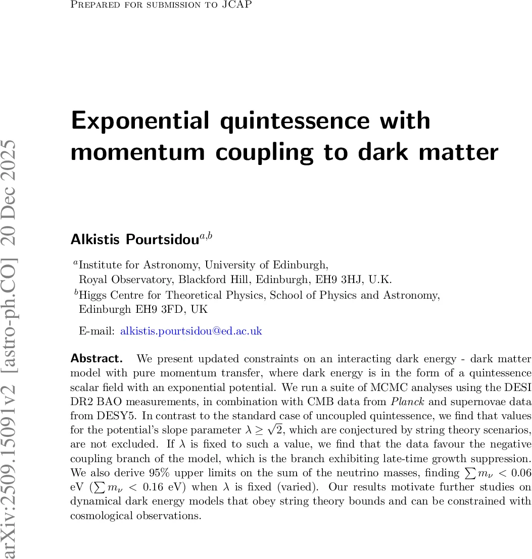 Exponential quintessence with momentum coupling to dark matter