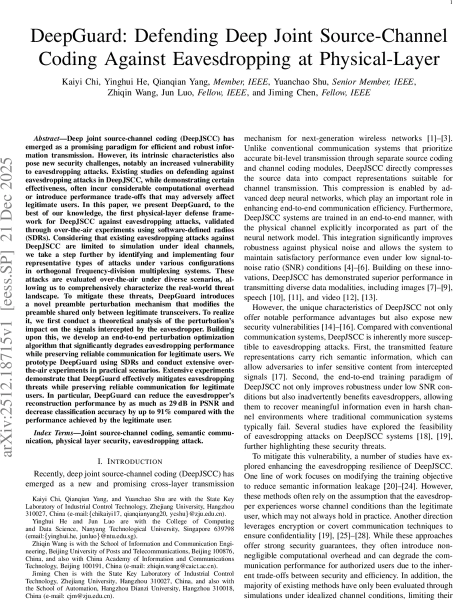 DeepGuard: Defending Deep Joint Source-Channel Coding Against Eavesdropping at Physical-Layer