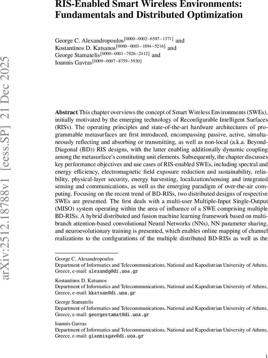 RIS-Enabled Smart Wireless Environments: Fundamentals and Distributed Optimization