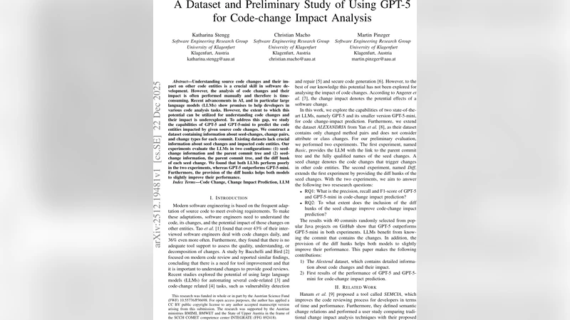 A Dataset and Preliminary Study of Using GPT-5 for Code-change Impact Analysis