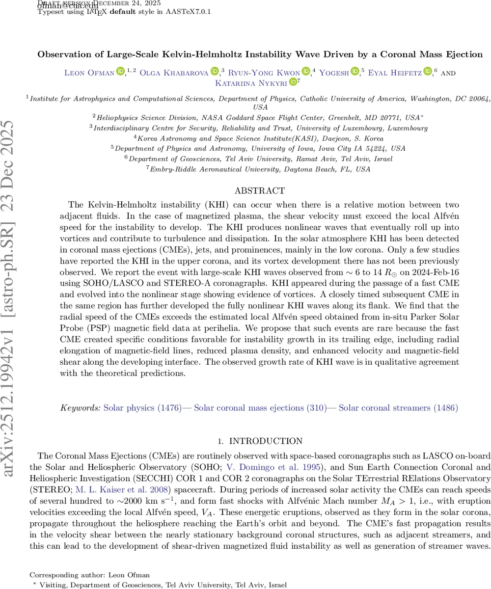 Observation of Large-Scale Kelvin-Helmholtz Instability Wave Driven by a Coronal Mass Ejection