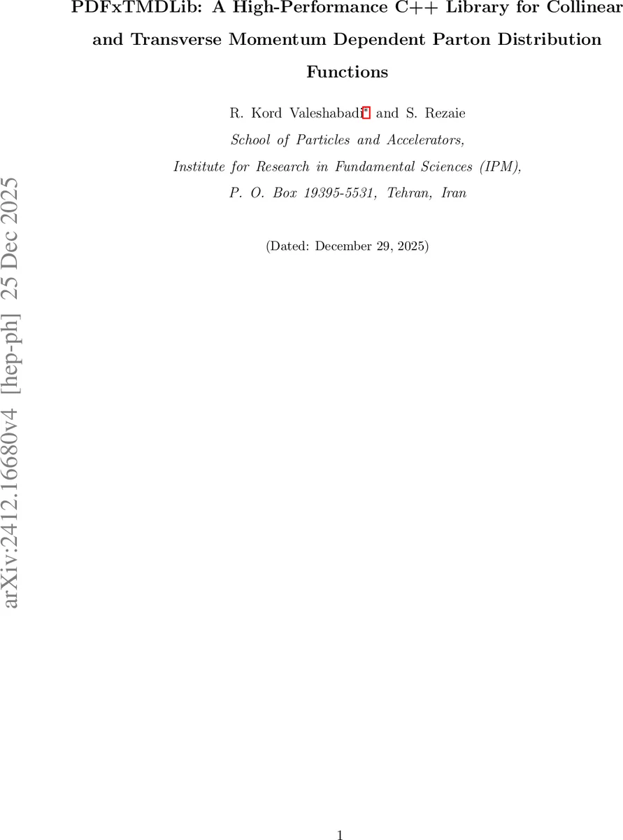 PDFxTMDLib: A High-Performance C++ Library for Collinear and Transverse Momentum Dependent Parton Distribution Functions