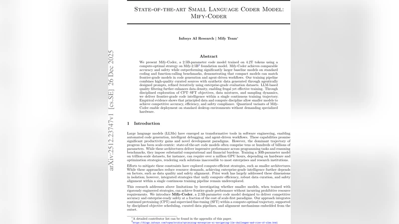 State-of-the-art Small Language Coder Model: Mify-Coder