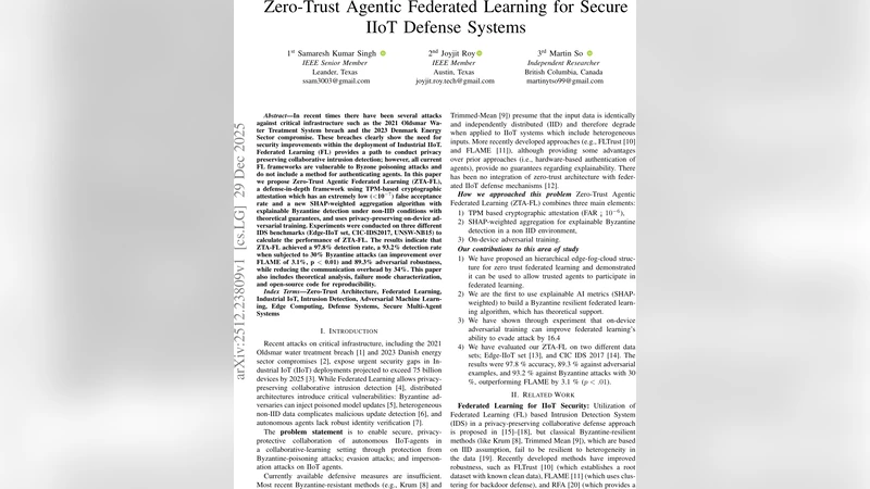 Zero-Trust Agentic Federated Learning for Secure IIoT Defense Systems
