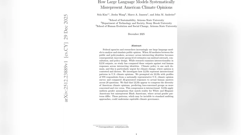 How Large Language Models Systematically Misrepresent American Climate Opinions
