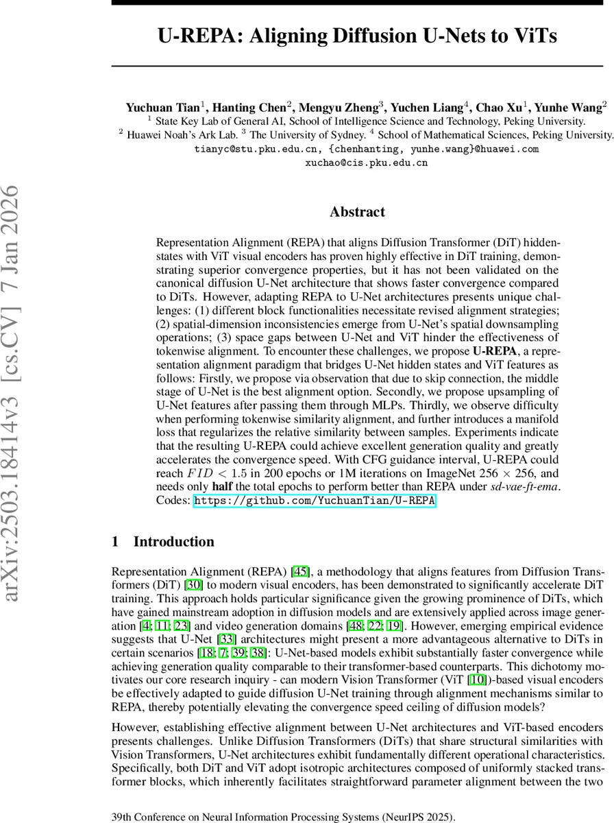 U-REPA: Aligning Diffusion U-Nets to ViTs