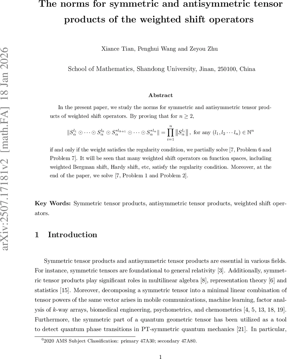 The norms for symmetric and antisymmetric tensor products of the weighted shift operators
