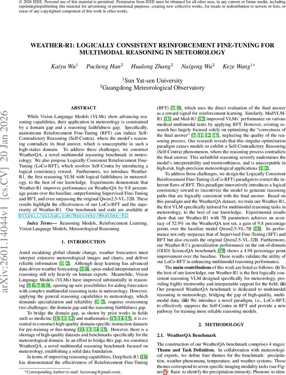 Weather-R1: Logically Consistent Reinforcement Fine-Tuning for Multimodal Reasoning in Meteorology
