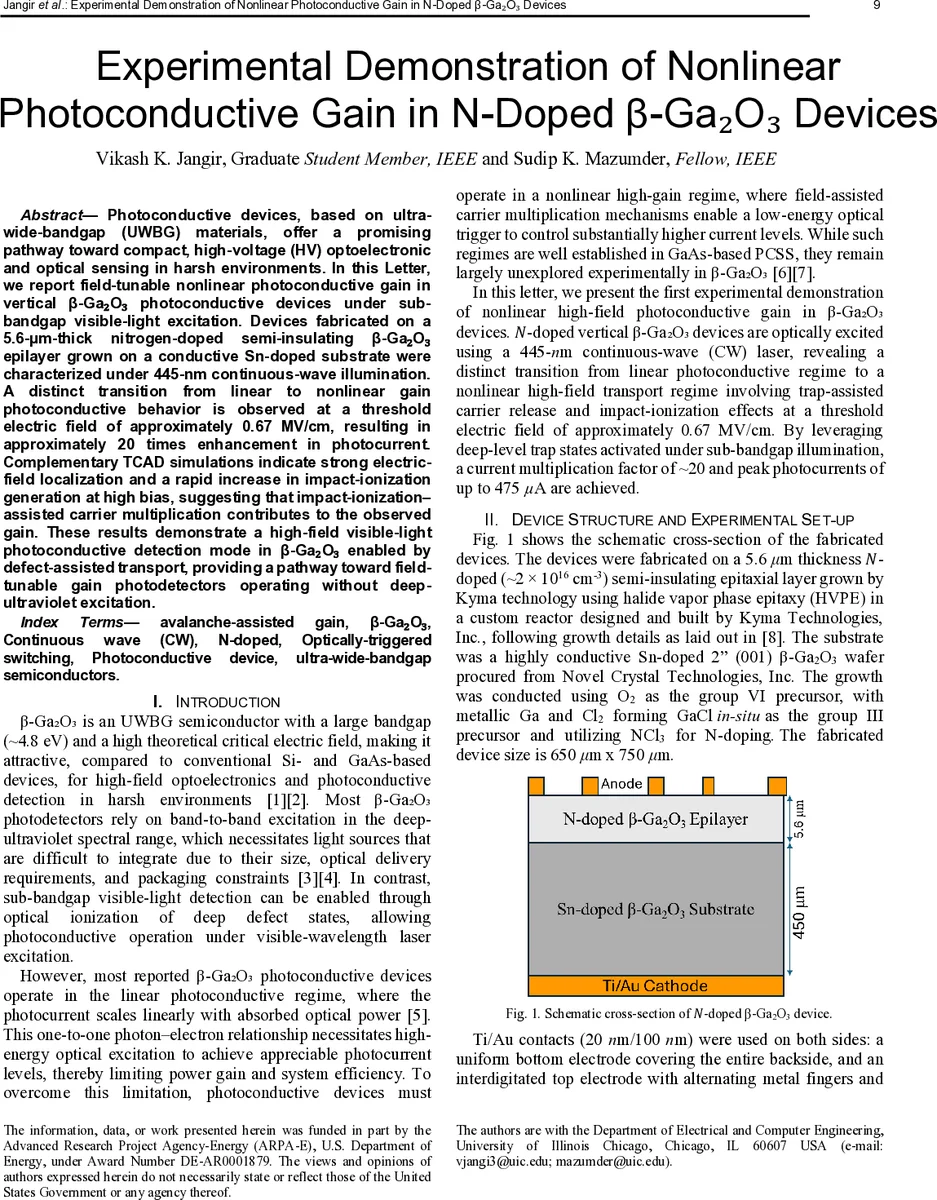 Experimental Demonstration of Nonlinear Photoconductive Gain in N-Doped $β$-Ga$_2$O$_3$ Devices