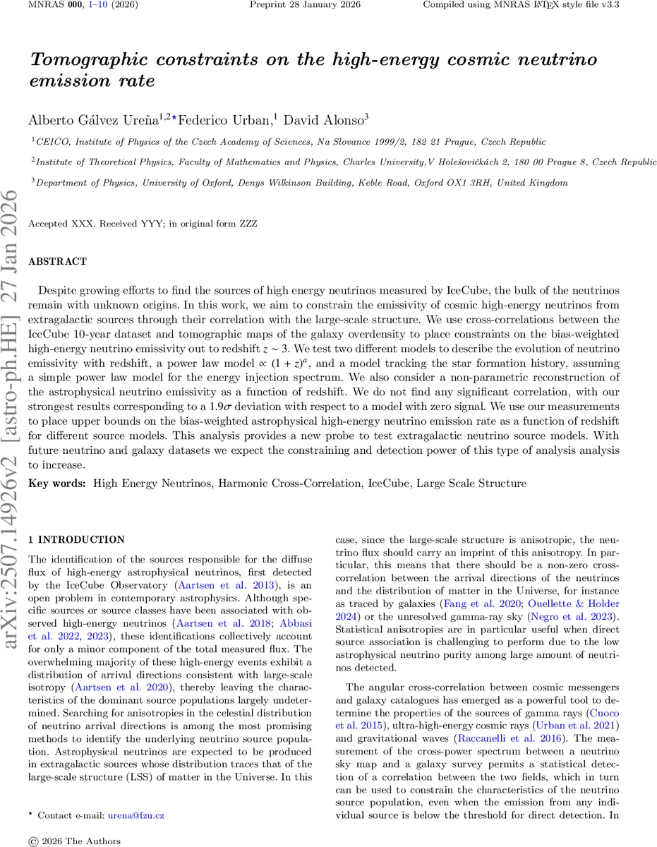 Tomographic constraints on the high-energy cosmic neutrino emission rate