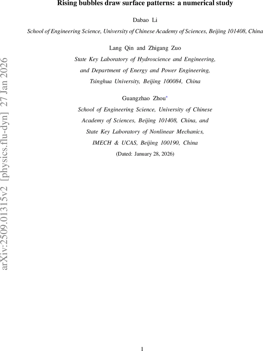 Rising bubbles draw surface patterns: a numerical study