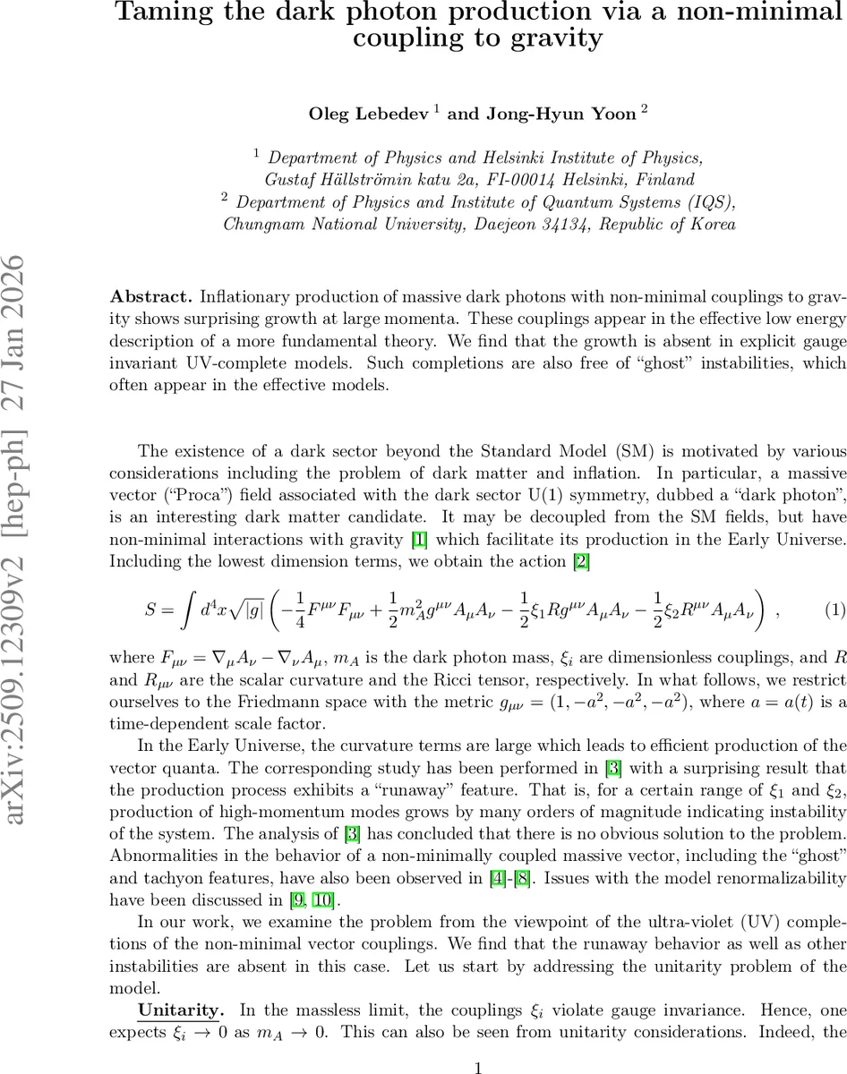 Taming the dark photon production via a non-minimal coupling to gravity