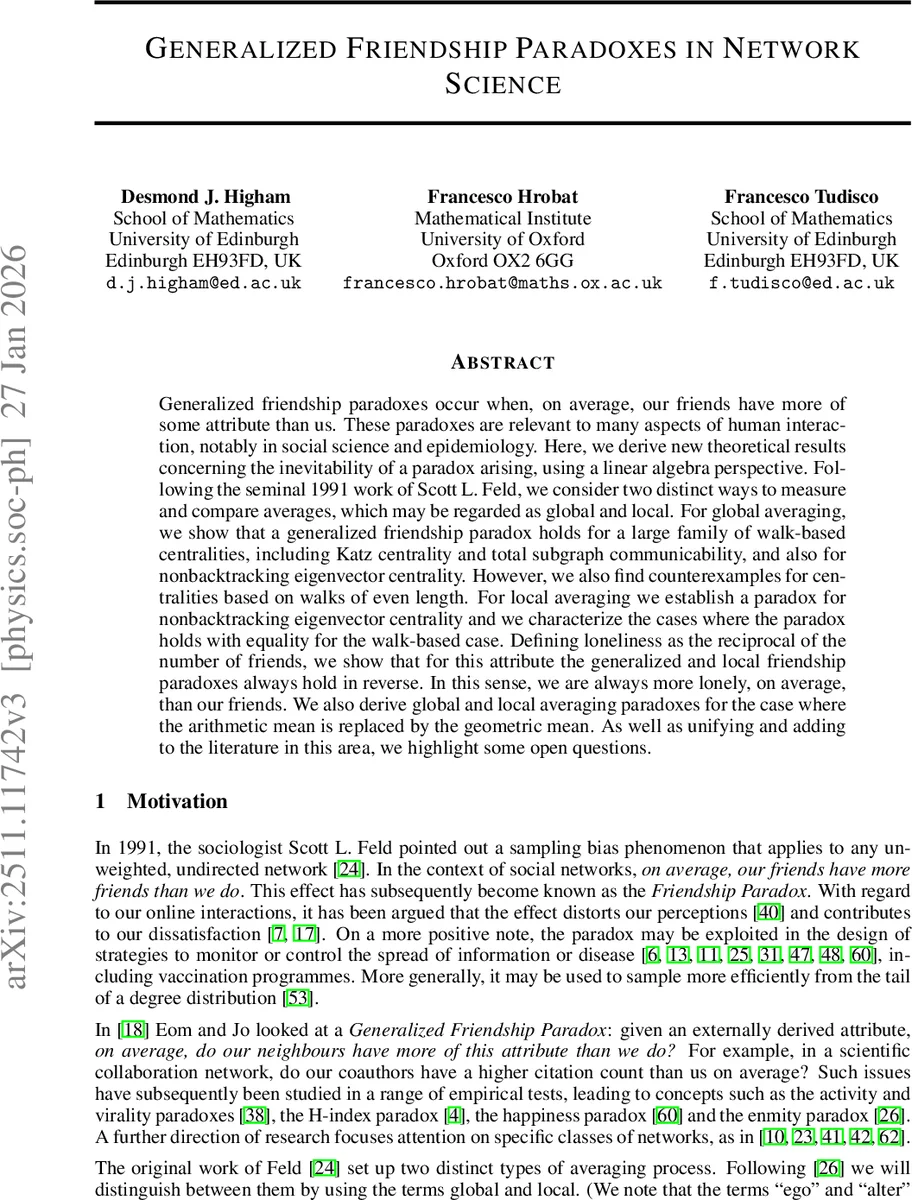 Generalized Friendship Paradoxes in Network Science