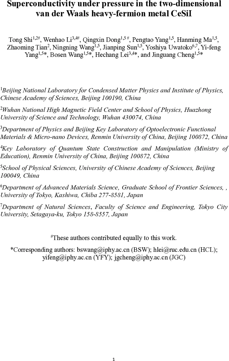 Superconductivity under pressure in the two-dimensional van der Waals heavy-fermion metal CeSiI