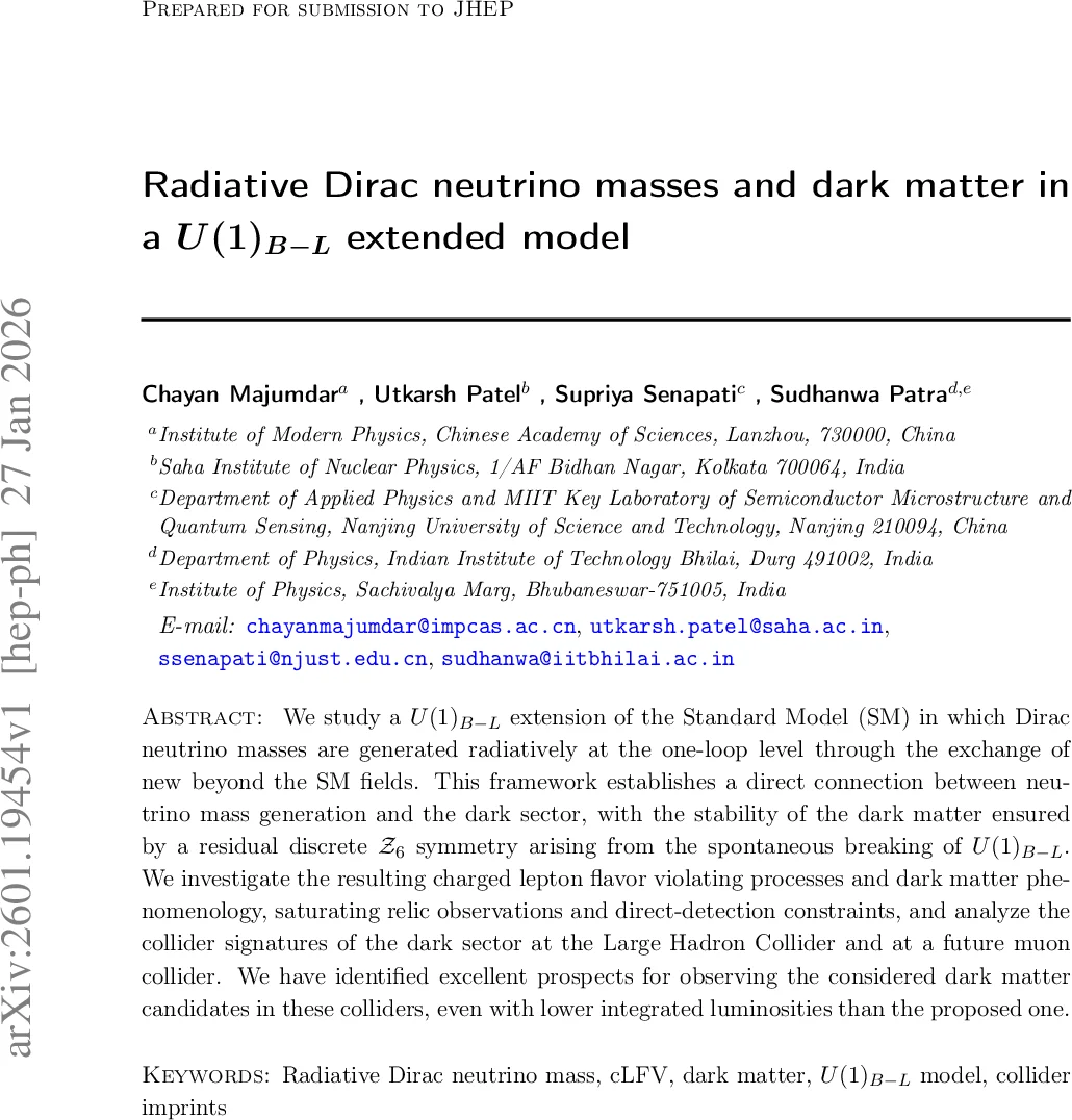 Radiative Dirac neutrino masses and dark matter in a $U(1)_{B-L}$ extended model