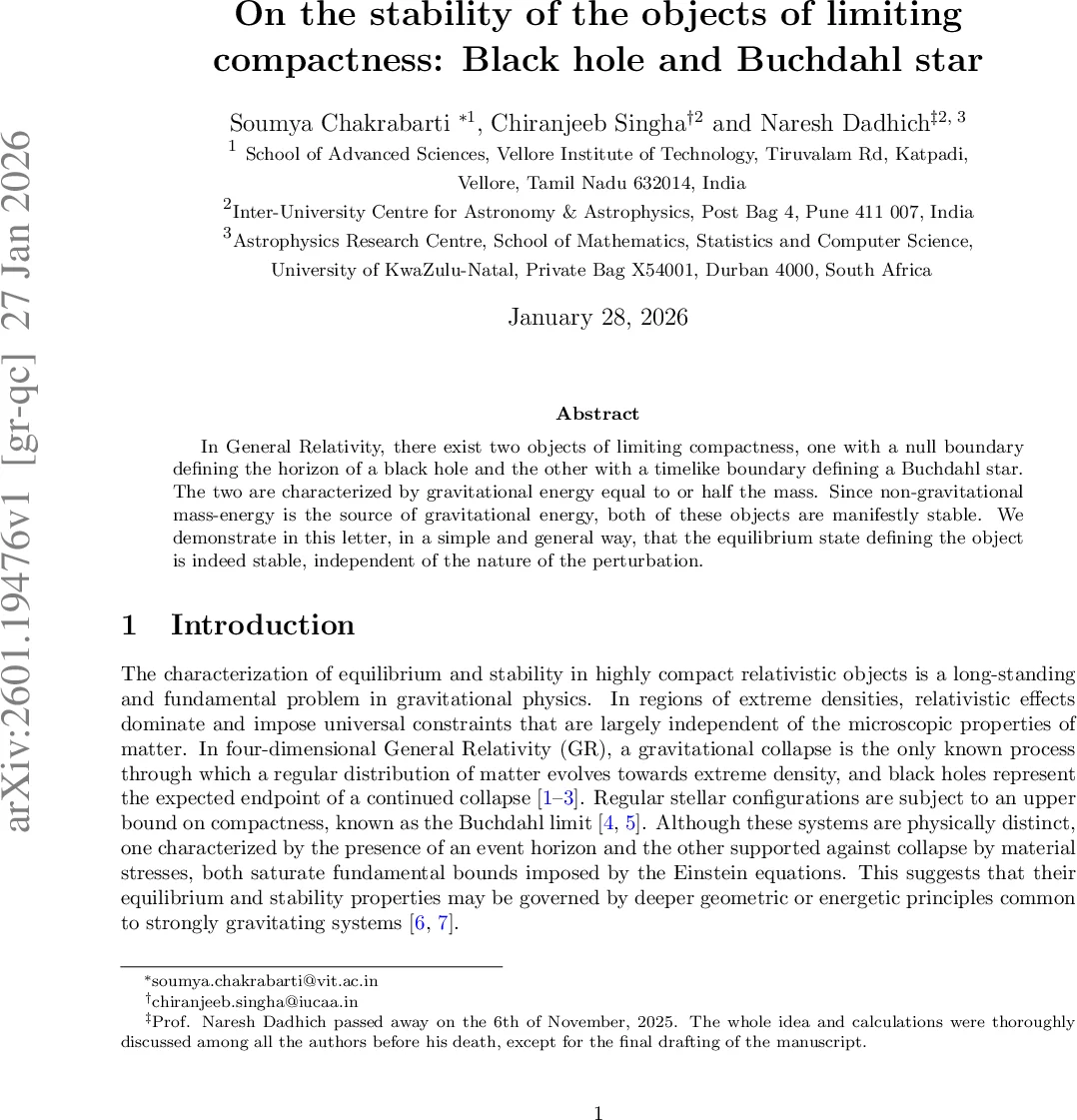On the stability of the objects of limiting compactness: Black hole and Buchdahl star