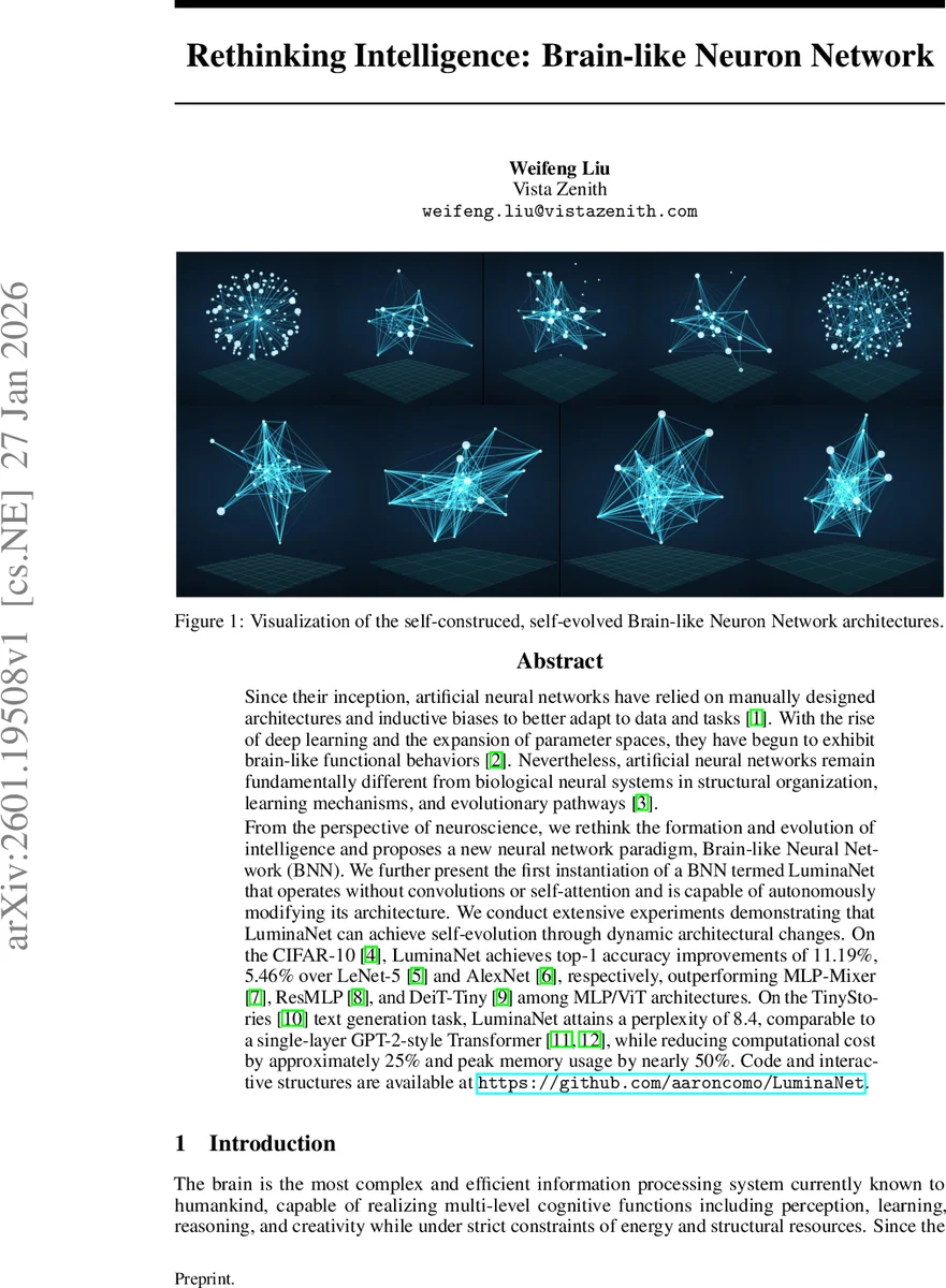 Rethinking Intelligence: Brain-like Neuron Network
