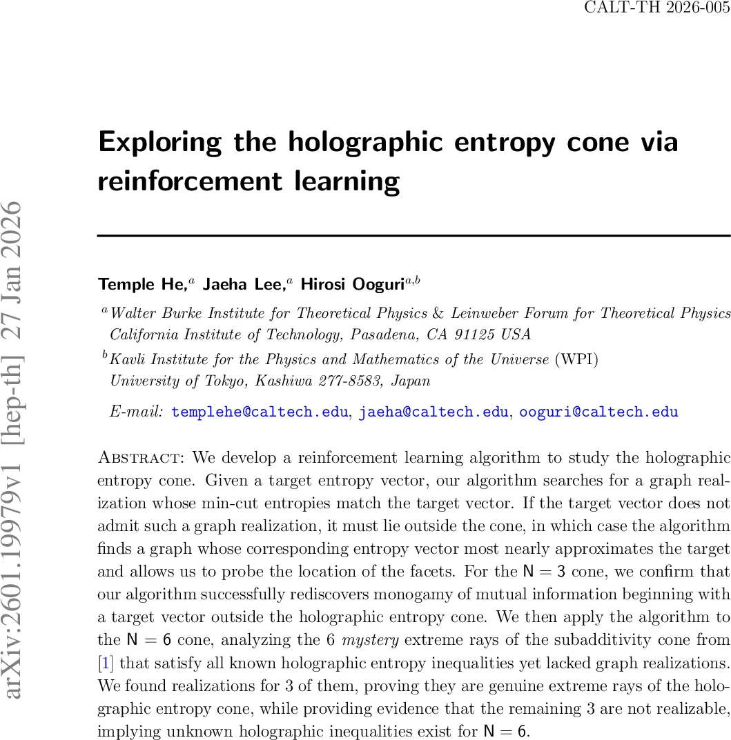 Exploring the holographic entropy cone via reinforcement learning