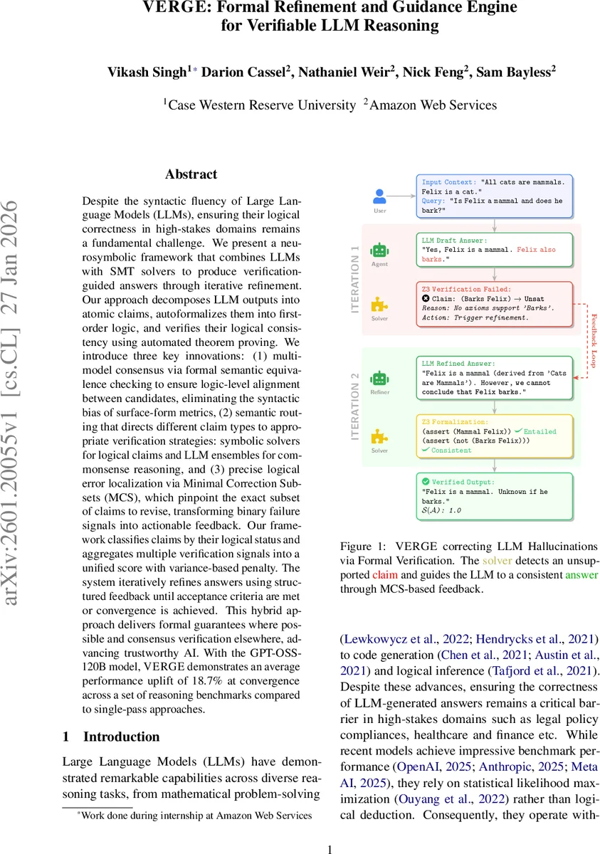 VERGE: Formal Refinement and Guidance Engine for Verifiable LLM Reasoning