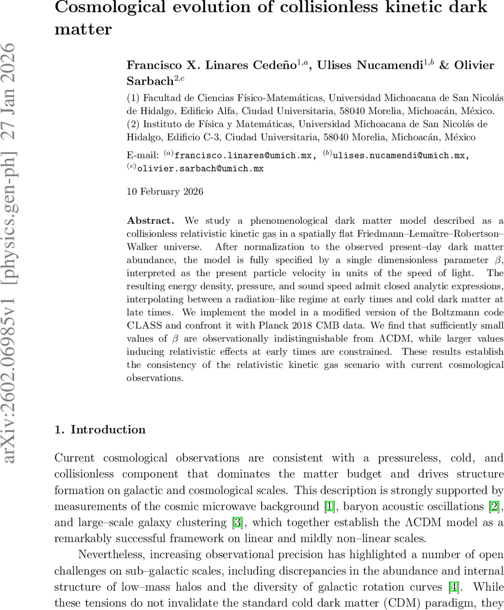 Cosmological evolution of collisionless relativistic gases as dark matter