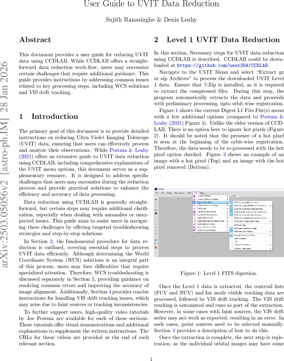 User Guide to UVIT Data Reduction