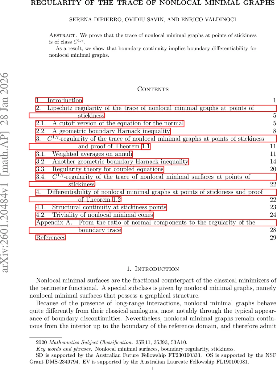 Regularity of the trace of nonlocal minimal graphs