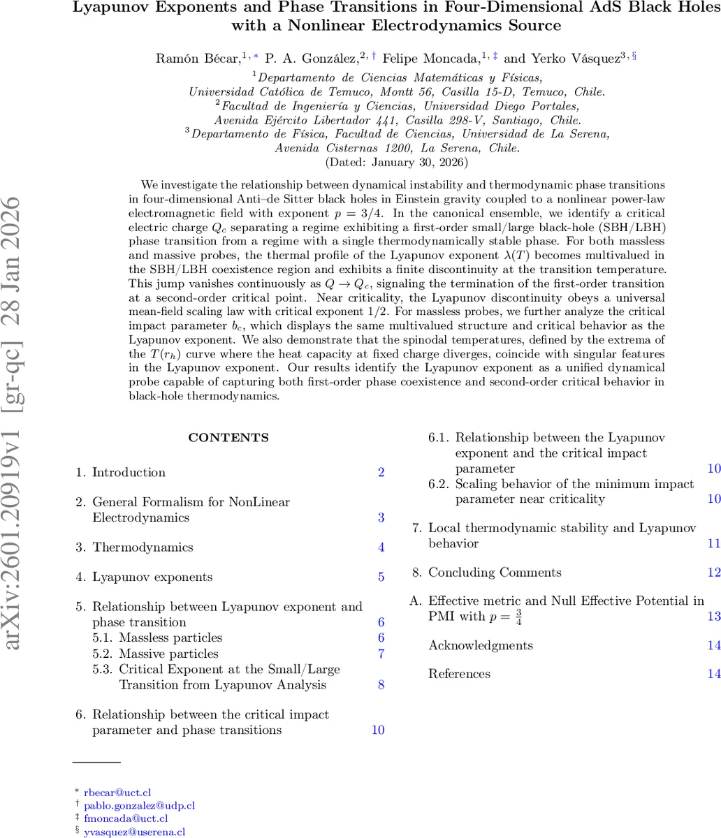 Lyapunov Exponents and Phase Transitions in Four-Dimensional AdS Black Holes with a Nonlinear Electrodynamics Source