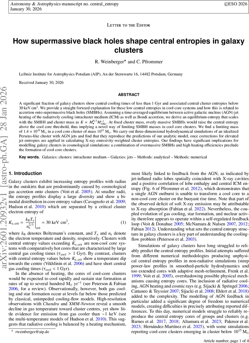 How supermassive black holes shape central entropies in galaxy clusters
