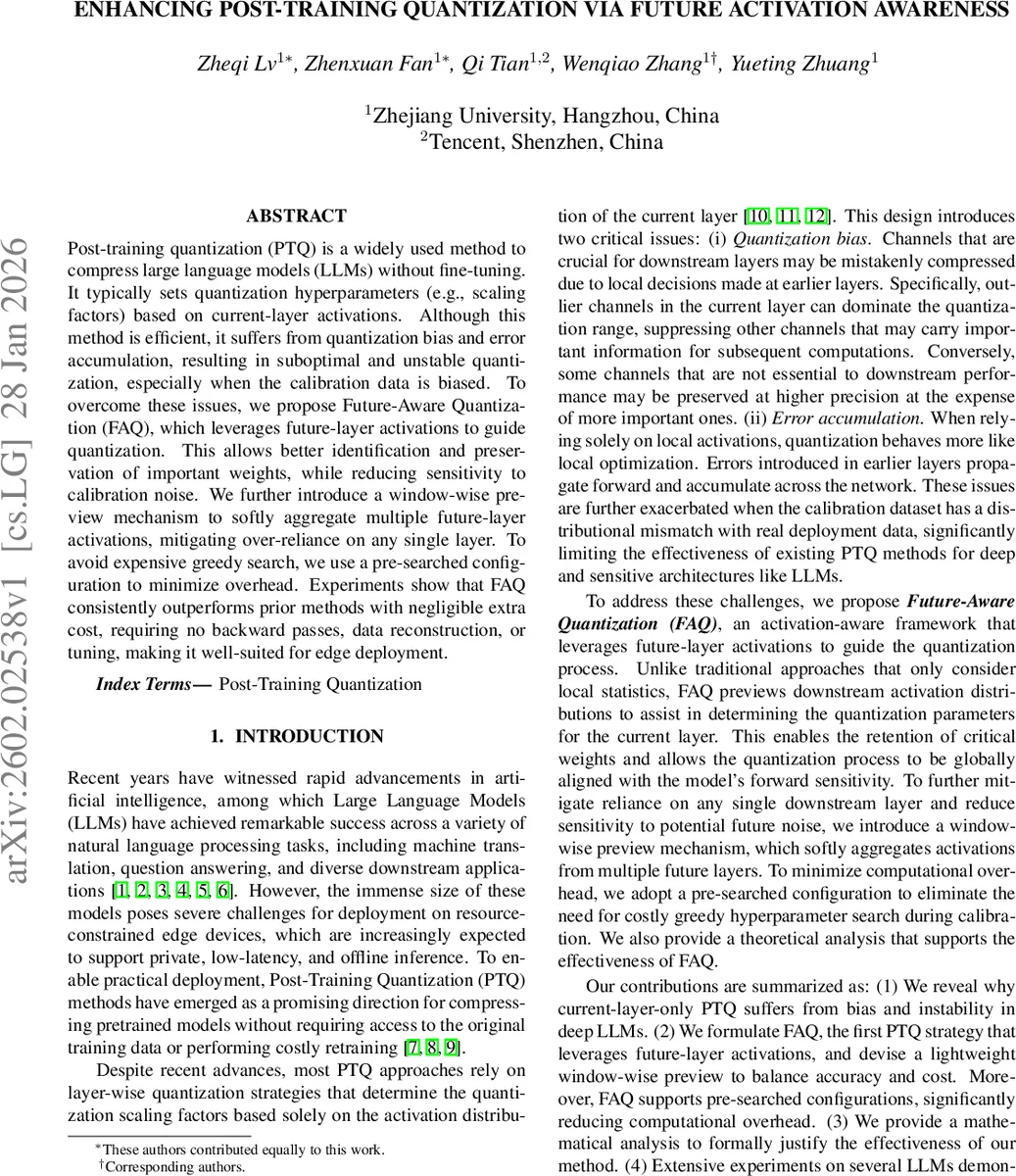 Enhancing Post-Training Quantization via Future Activation Awareness