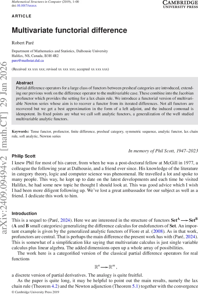 Multivariate functorial difference