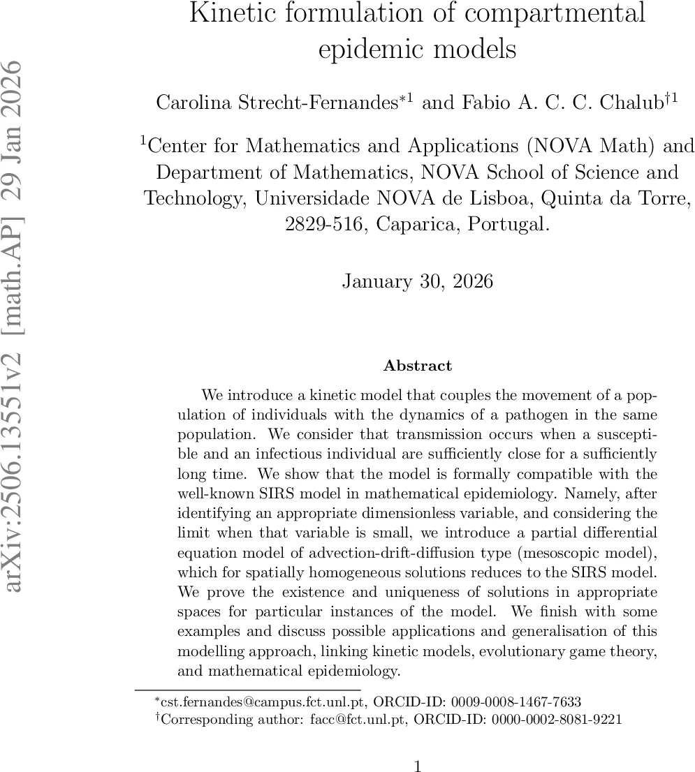 Kinetic formulation of compartmental epidemic models