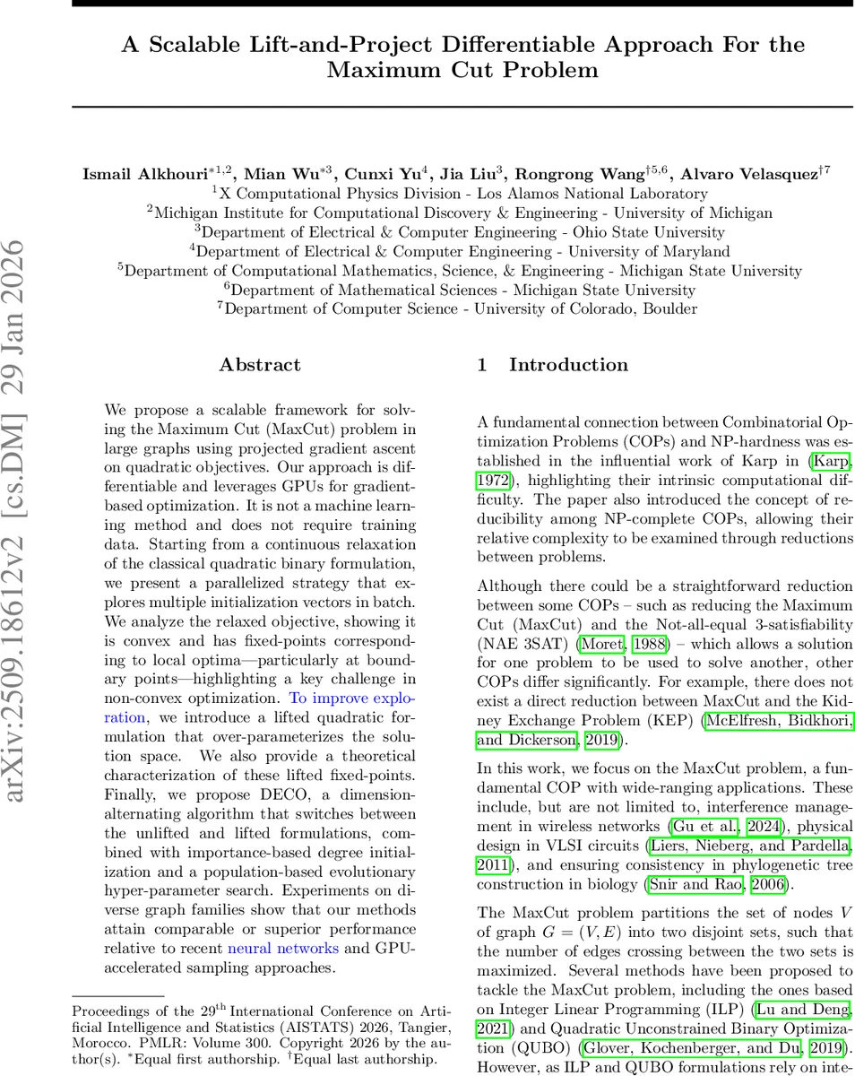 A Scalable Lift-and-Project Differentiable Approach For the Maximum Cut Problem