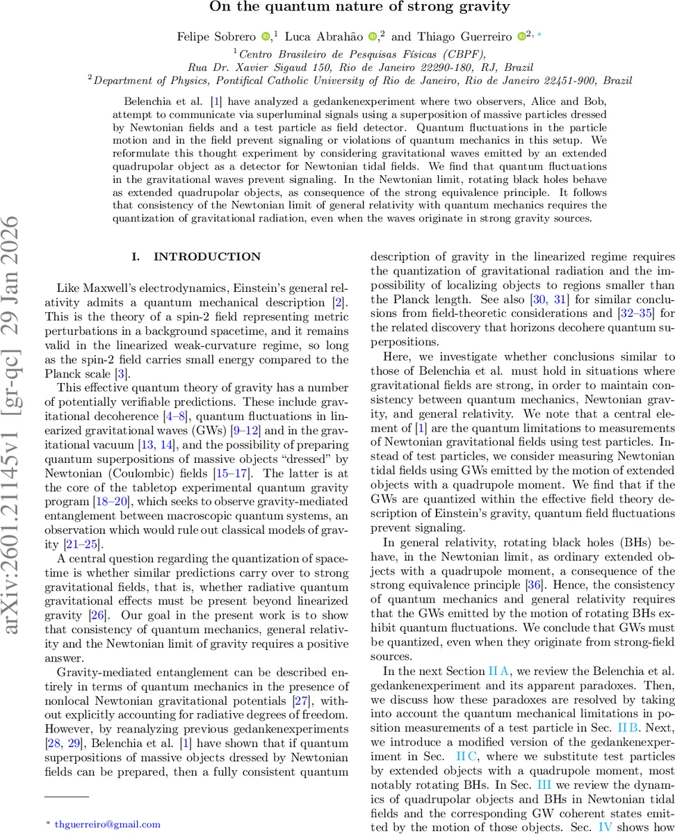 On the quantum nature of strong gravity