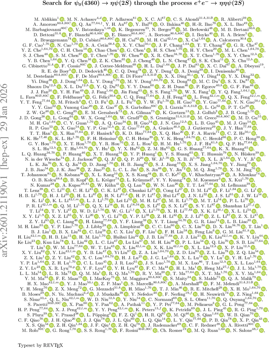 Search for $ψ_0(4360)ightarrow ηψ(2S)$ through the process $e^+e^- ightarrow ηηψ(2S)$