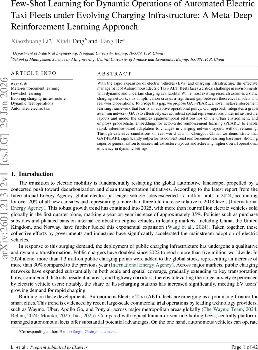 Few-Shot Learning for Dynamic Operations of Automated Electric Taxi Fleets under Evolving Charging Infrastructure: A Meta-Deep Reinforcement Learning Approach