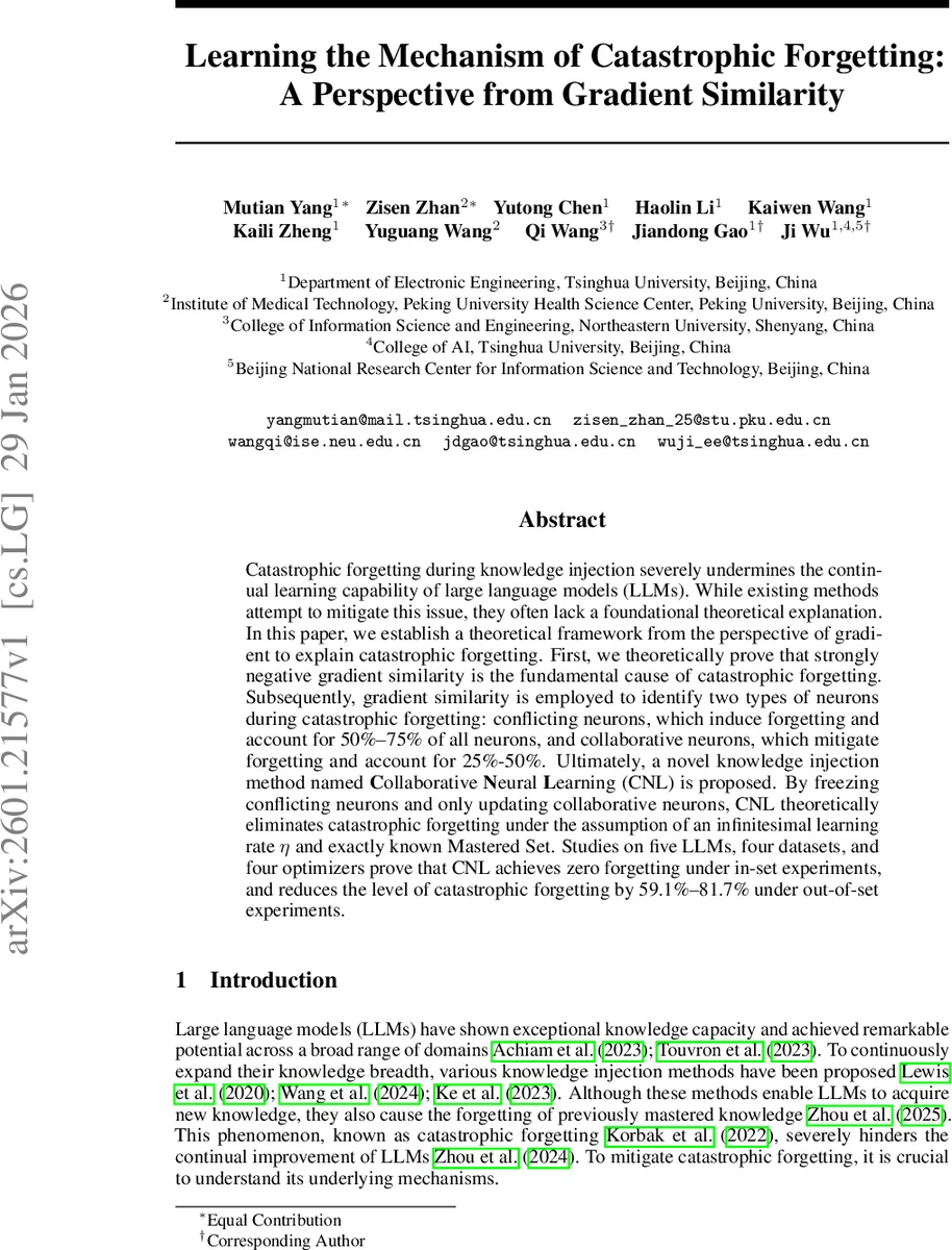 Learning the Mechanism of Catastrophic Forgetting: A Perspective from Gradient Similarity