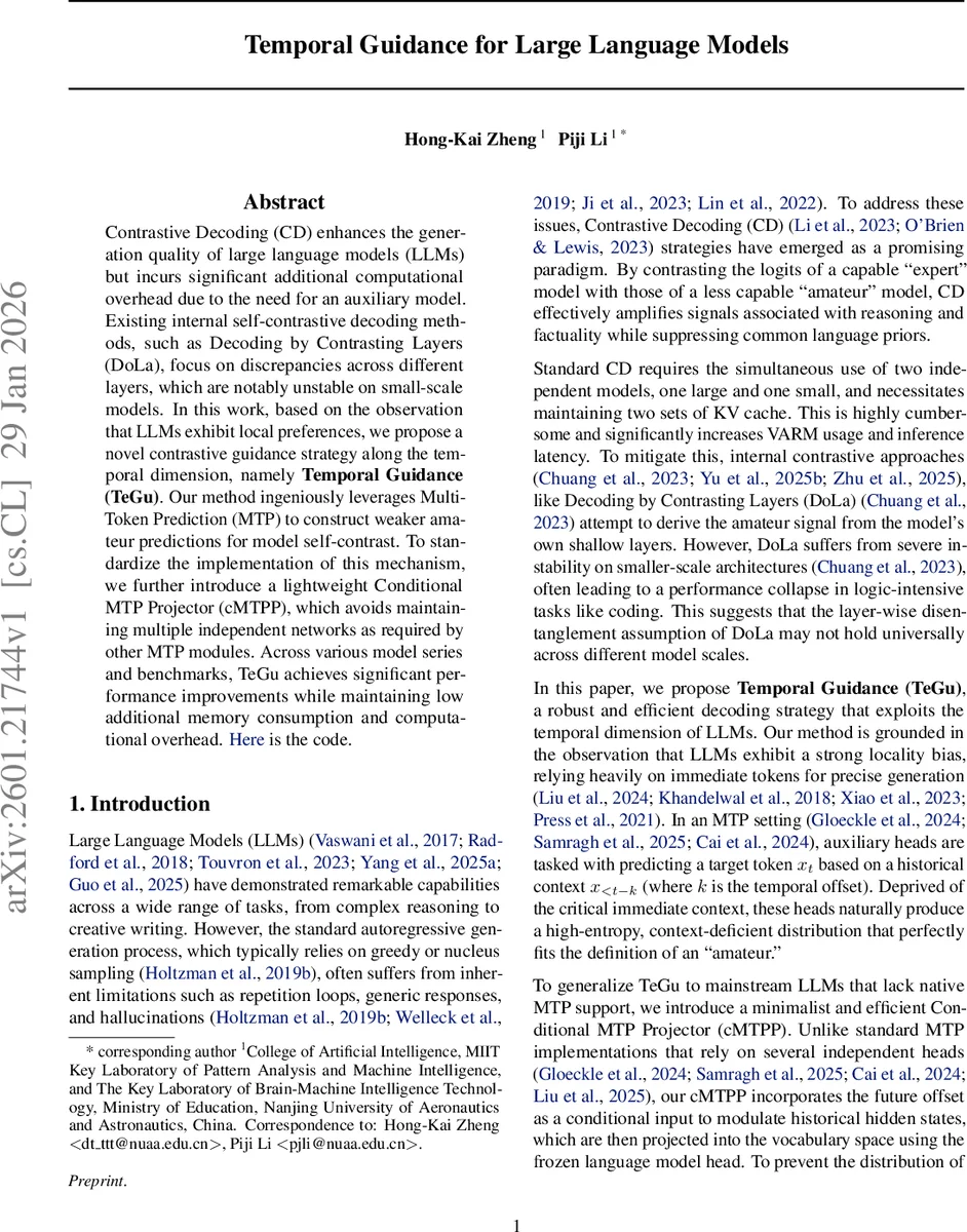 Temporal Guidance for Large Language Models