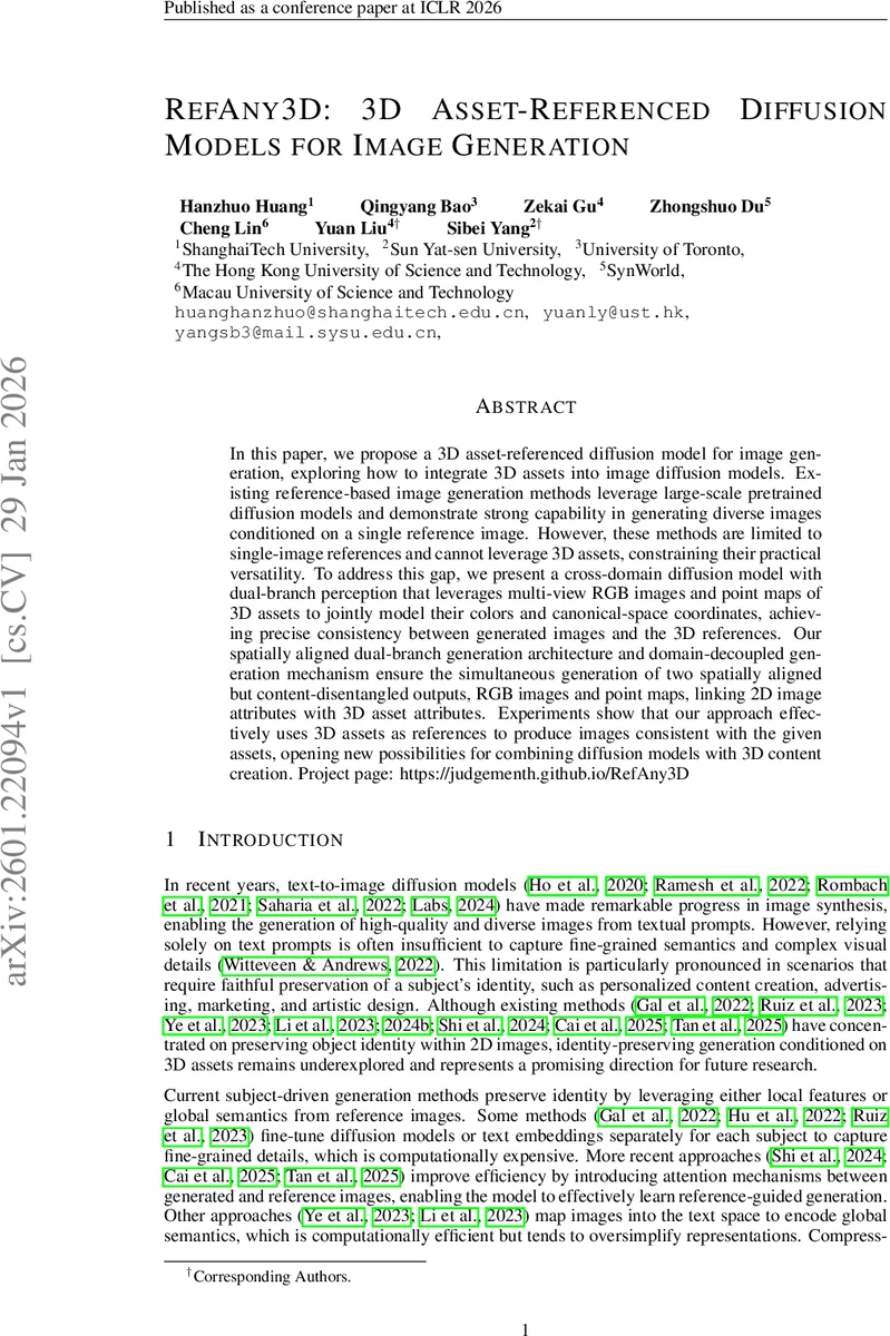 RefAny3D: 3D Asset-Referenced Diffusion Models for Image Generation