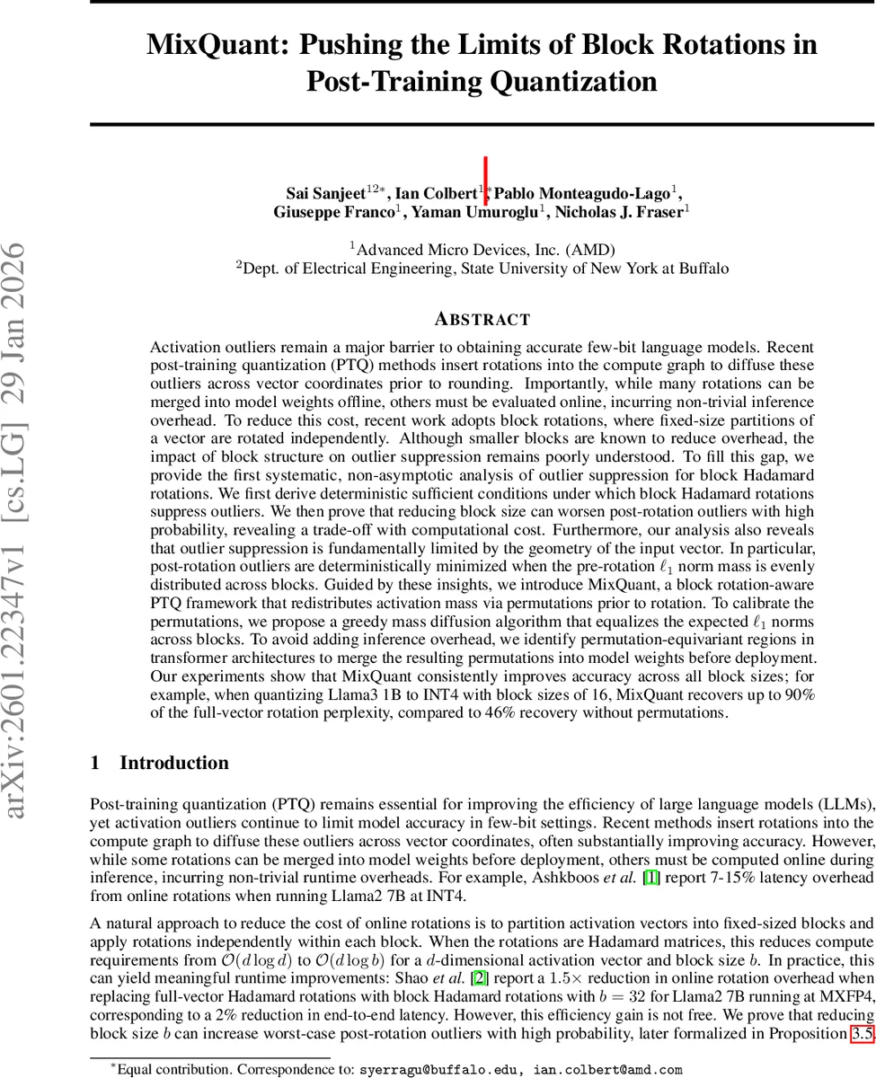 MixQuant: Pushing the Limits of Block Rotations in Post-Training Quantization